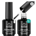 Beetles 2 Pcs 15ml No Wipe Gel Top Coat and Base Coat Set