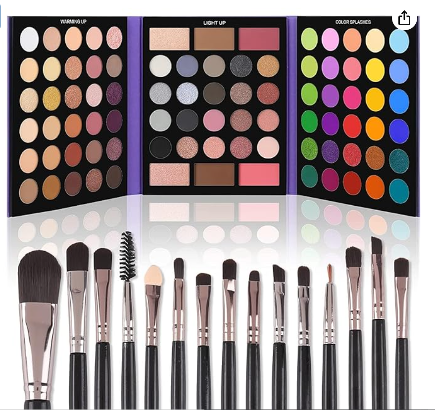 UCANBE Eyeshadow Palette with 15Pcs Brushes Makeup Set,