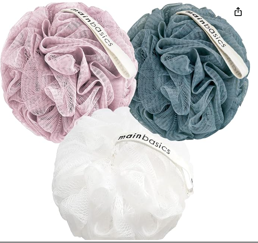 MainBasics Bath Shower Loofah Sponge Pouf