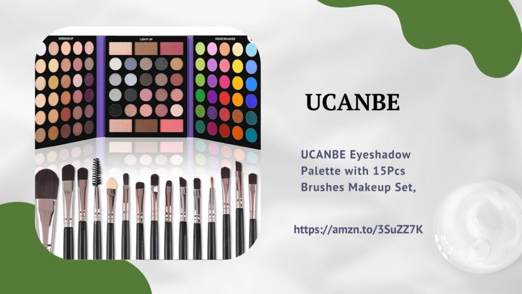UCANBE Eyeshadow Palette with 15Pcs Brushes Makeup Set
