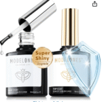 modelones Gel Top Coat, 15 ml 2025 Upgrade Super Shiny Base and Top Coat Set,