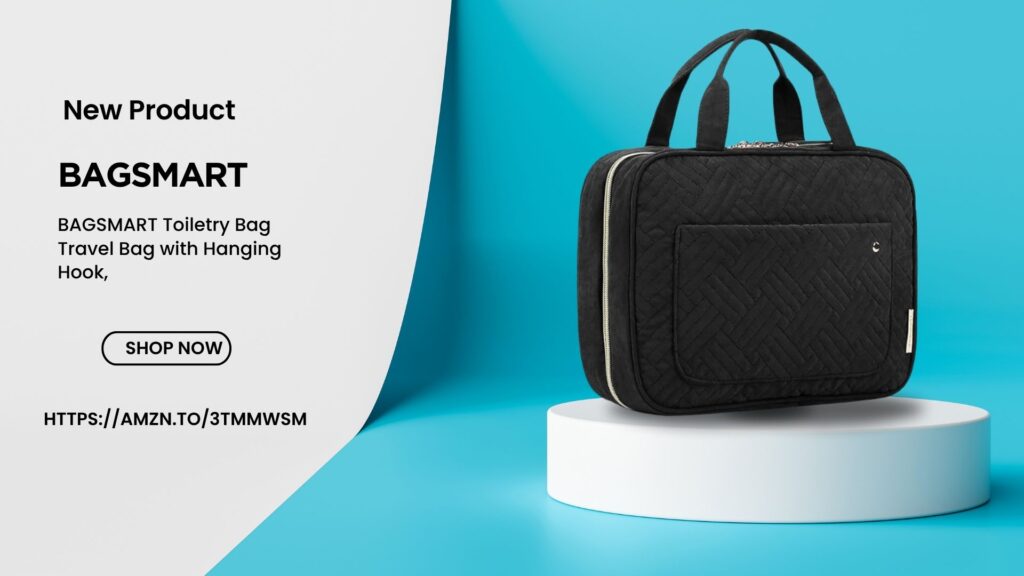 BAGSMART Toiletry Bag Travel Bag with Hanging Hook