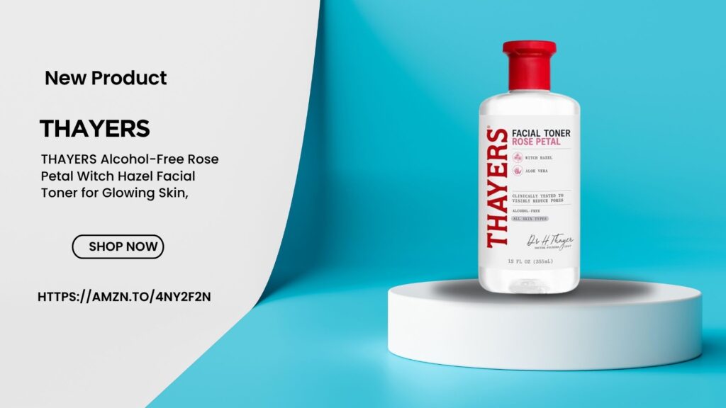 THAYERS Alcohol-Free Rose Petal Witch Hazel Facial Toner for Glowing Skin