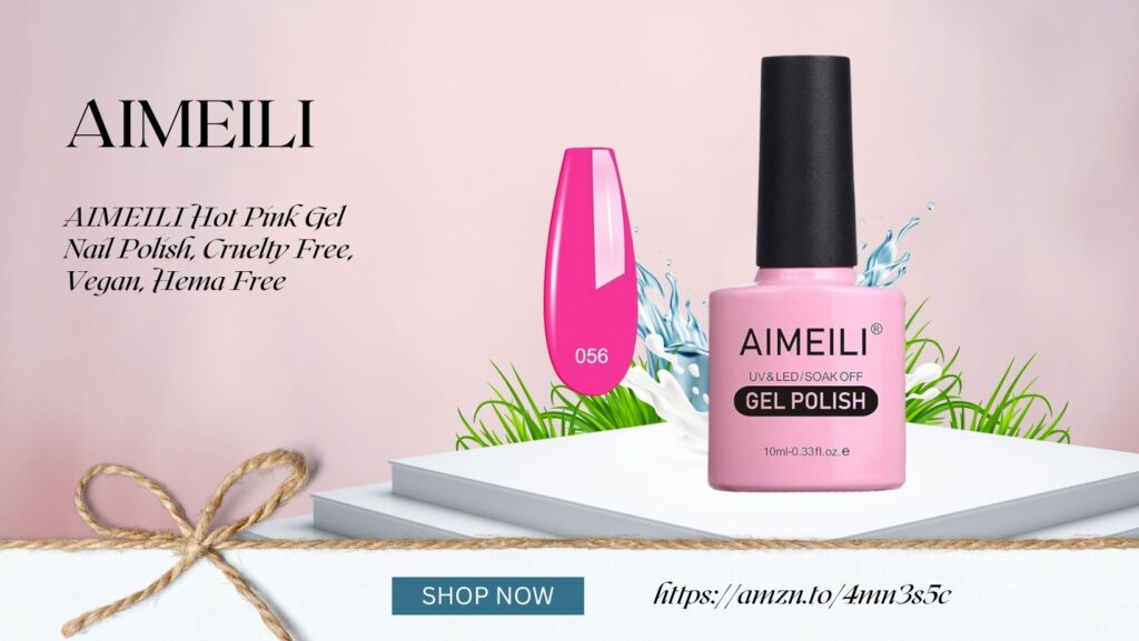 AIMEILI Hot Pink Gel Nail Polish, Cruelty Free, Vegan, Hema Free