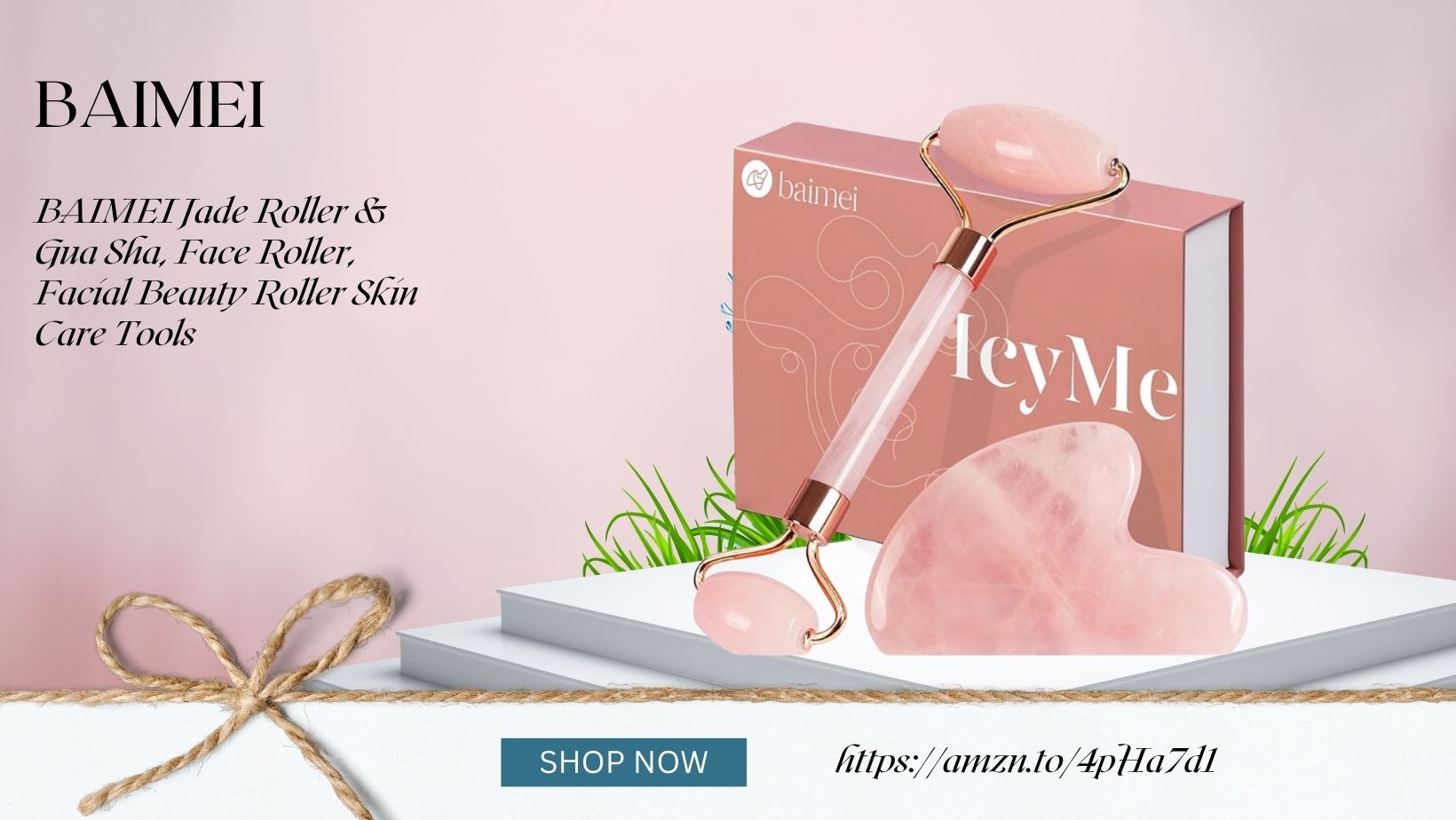 BAIMEI Jade Roller & Gua Sha, Face Roller, Facial Beauty Roller Skin Care Tools